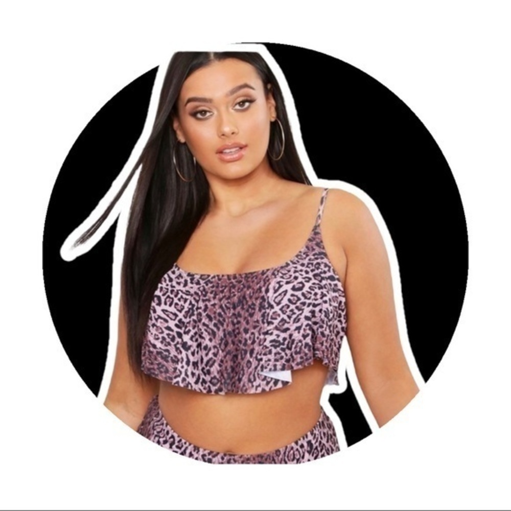 BOOHOO Plus Leopard Frill Bikini - Picture 2 of 4